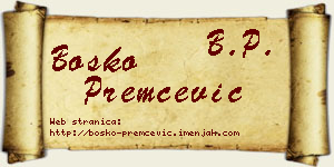 Boško Premčević vizit kartica